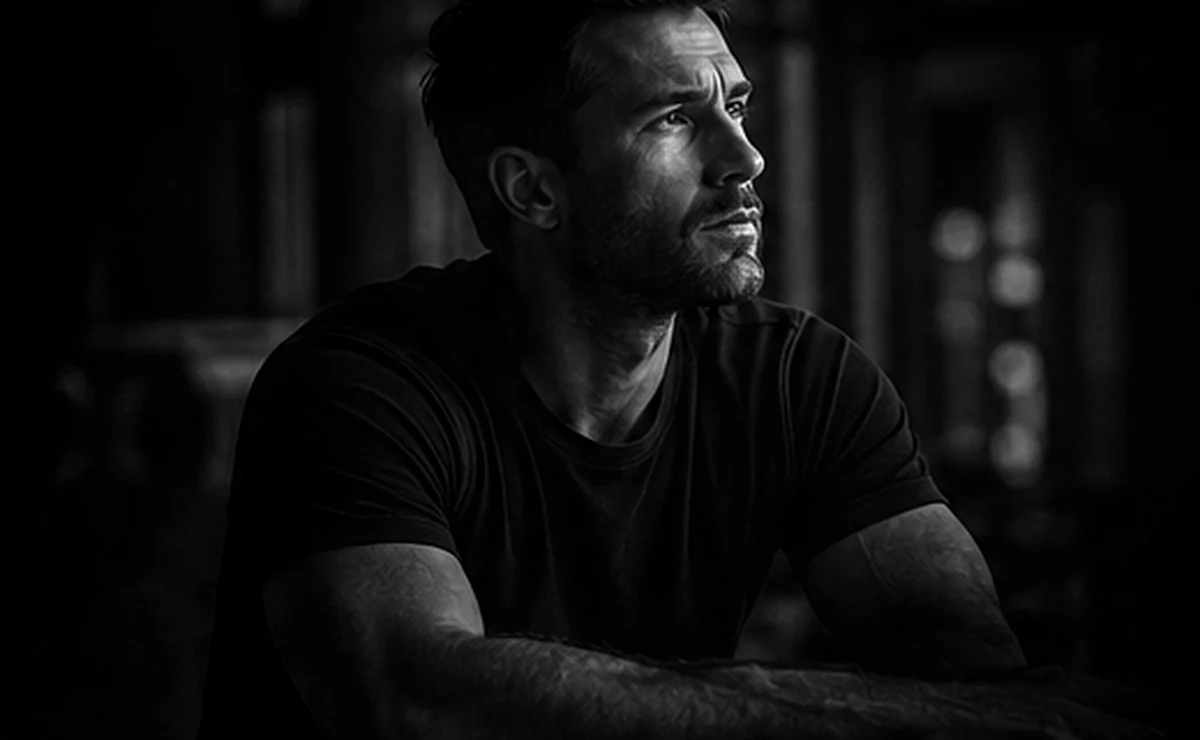 Adult man in a thoughtful mood
